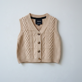Gebreid katoenen vest Beige
