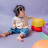 Gebreid katoenen vest Beige