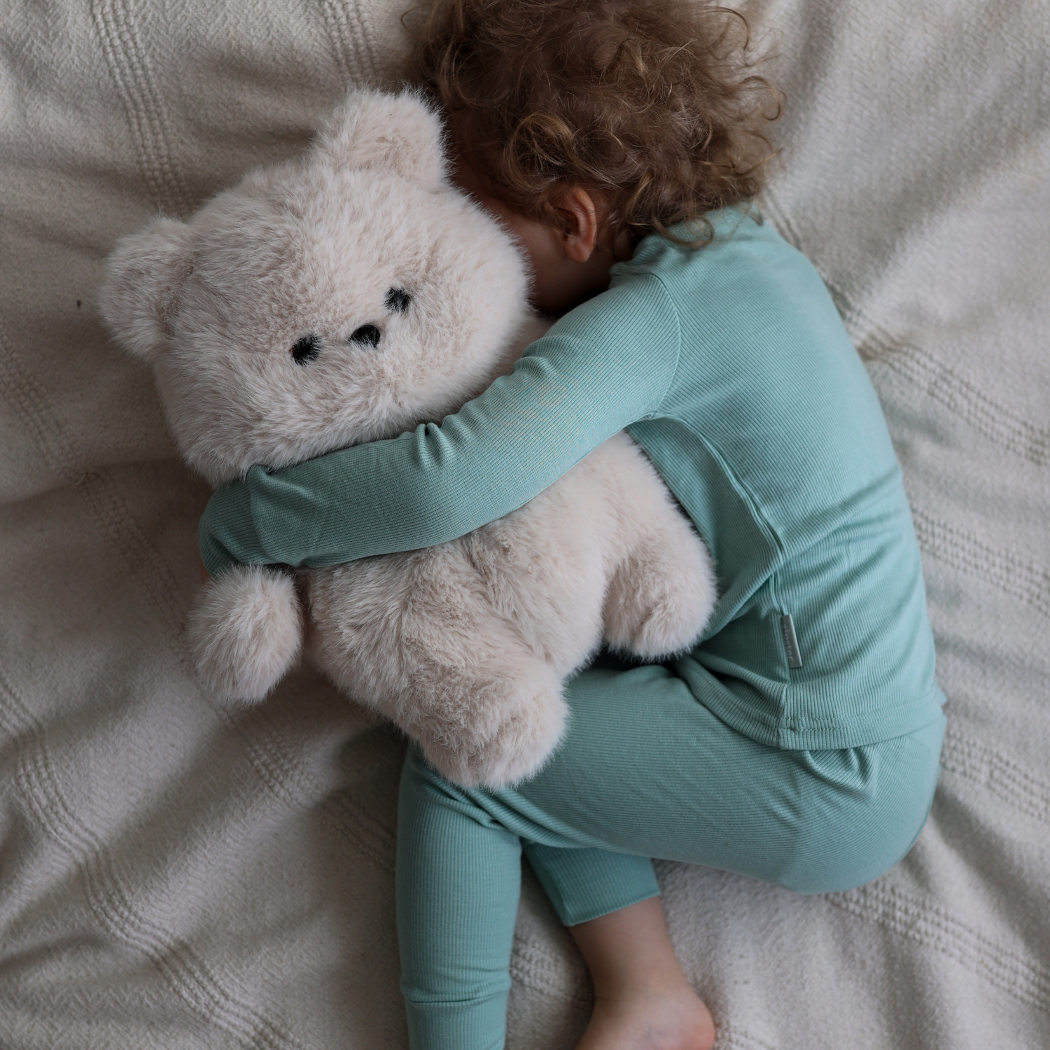 Children's PJ Set Ribbed Sage