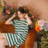 Camiseta para lactancia a rayas, vestido «Casa Azul Frida»