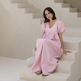 Stillkleid mit Ballonärmeln Rosa