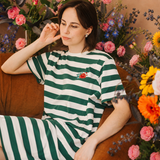 Camiseta para lactancia a rayas, vestido «Casa Azul Frida»