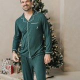 Conjunto de pijama Heritage verde para hombre