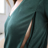 Breastfeeding T-Shirt V-Neck Forest Green
