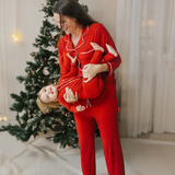 Ladies Pyjamas Set Red Heritage