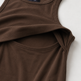 Breastfeeding Ribbed Tanktop Chocolade