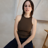 Breastfeeding Ribbed Tanktop Chocolade