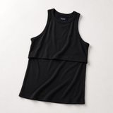 Breastfeeding Ribbed Tanktop Zwart