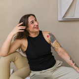 Breastfeeding Ribbed Tanktop Zwart