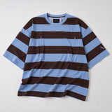Camiseta de lactancia oversize azul y marrón