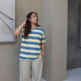 Maglietta oversize per l'allattamento Burro e Blu