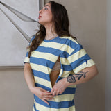 Maglietta oversize per l'allattamento Burro e Blu