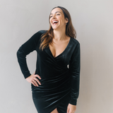 Paris - Vestito in velluto per l'allattamento Nero