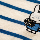Design detail on the Miffy striped breastfeeding T-shirt with hidden nursing zips