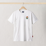 Miffy Camiseta blanca de lactancia con un tulipán bordado y cremalleras de lactancia, vista frontal