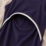 St Tropez Ribbed Robe d'allaitement Marine