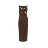 St Tropez Ribbed Stillkleid Schokolade