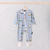 ZIPSTER x Miffy Grenouillère en bambou « Peek-a-Boo Blue », vue de face
