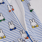 Fermeture éclair à double sens sur le ZIPSTER x Miffy Grenouillère en bambou « Peek-a-Boo Blue »