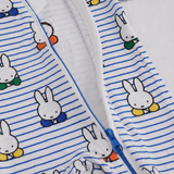 Fermeture éclair à double sens sur le ZIPSTER x Miffy Grenouillère en bambou « Peek-a-Boo Blue »